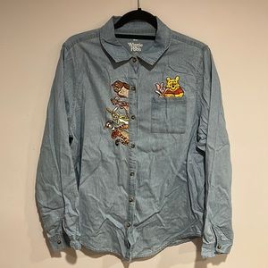 Women’s Winnie the Pooh Button Up Long Sleeve Size Large